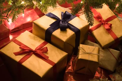 Wrapped Christmas gifts
