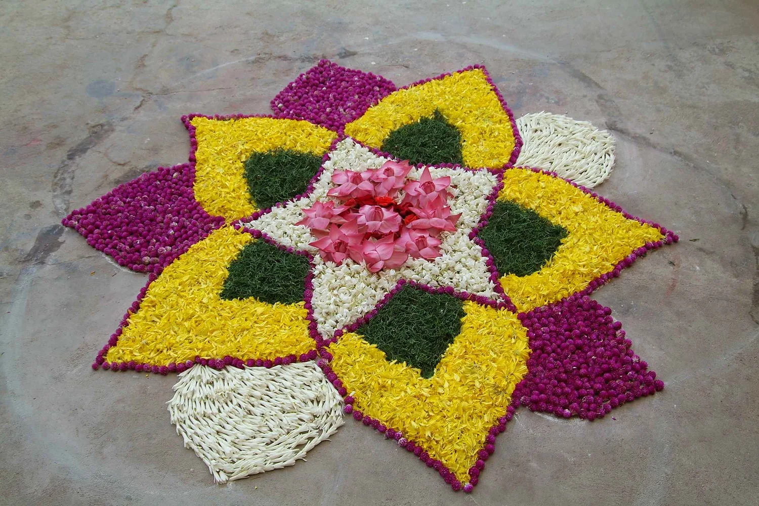 Floral rangoli for Diwali