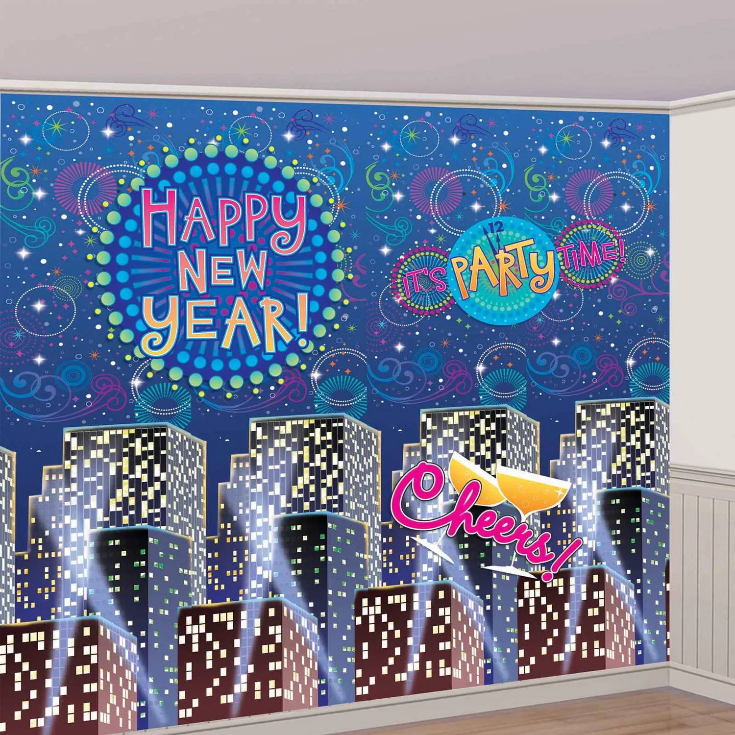 Colourful New Year party decoration